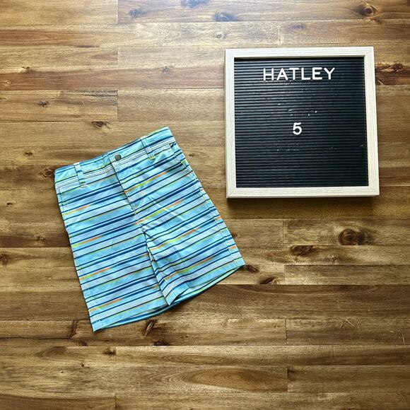 Hatley Blue Green Ocean Stripes Quick Dry Shorts Beach Swim European Boys 5 - Picture 1 of 6